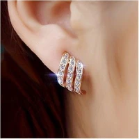 1 pair rose gold personality stud earrings for women wedding