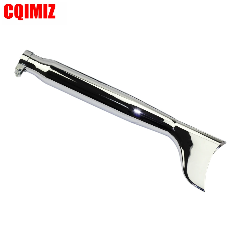 1 Pair Universal 21'' Chrome Fish Tail Motorcycle Exhaust Muffler For Harley Chopper Bobber Cafe Racer Vintage Silencer |