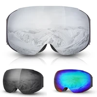 snow ski goggles magnetic dual layers lens snowmobile mask anti fog uv400 snowboard eyewear men women detachable skiing glasses