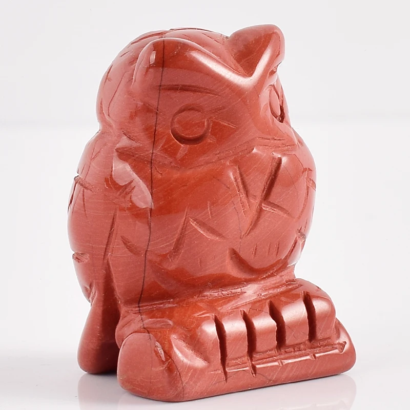 1.5 Inch owl Figurines red jasper crystal statue Craft Carved Natural Stone minerals Mini Animals Statue for Home Decor | Дом и сад