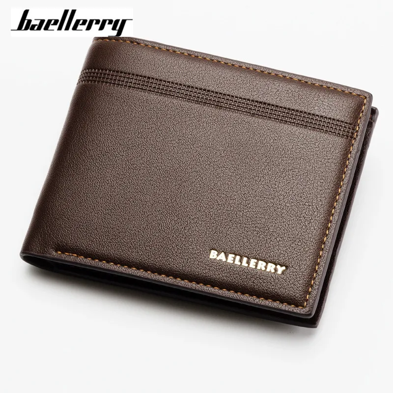 Бренд Baellerry модный однотонный кожаный мужской кошелек простой стиль с отделением