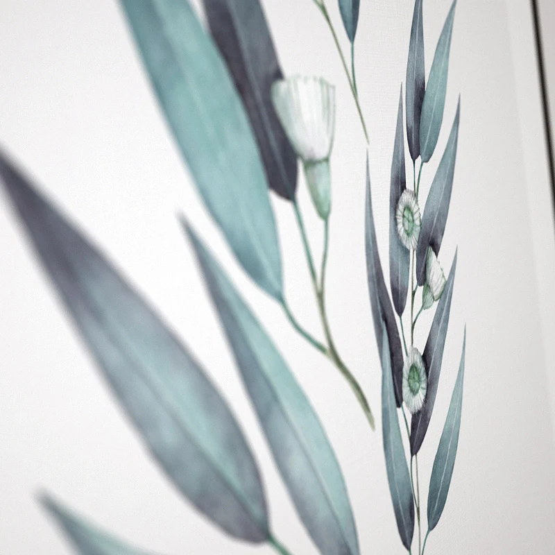 Elegant Poetry Nordic Simple Leaf Decoration Painting Canvas Art Print Poster Wall Picture Home | Дом и сад