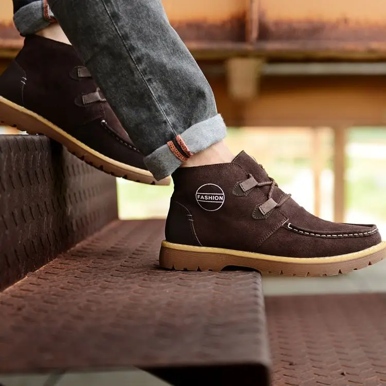 2017 новые мужские кожаные ботинки осенью и зимой отдых Британский стиль платье