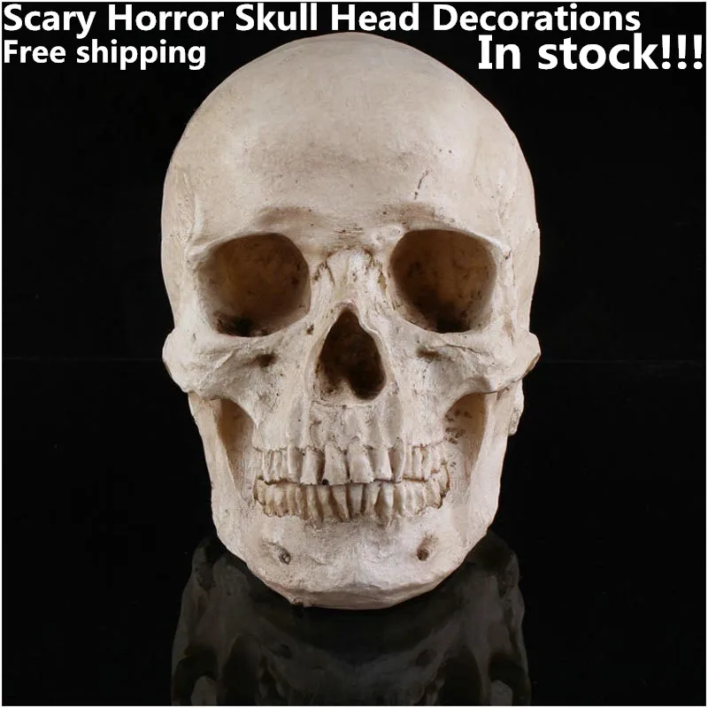 

Free shipping Halloween Masquerade Adults Scary Creepy Skull Latex Party Prop Novelty Resin Theater Halloween party decorations
