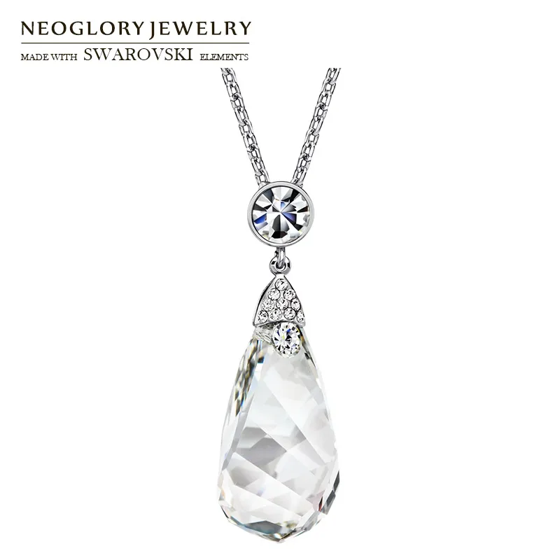 

Neoglory Austria Crystal & Auden Rhinestone Long Pendant Charm Necklace Elegant Geometric Design For Fashion Sweater Lady Gift