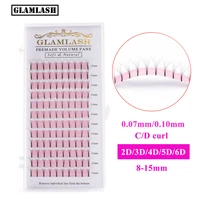 glamlash 2d3d4d5d6d long stem volume eyelash extensions handmade synthetic lashes premade wide fans