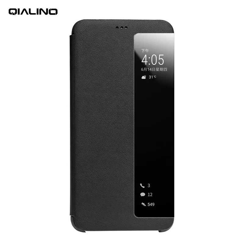 Модный чехол QIALINO из натуральной кожи для телефона Huawei Ascend P20 Ультратонкий с