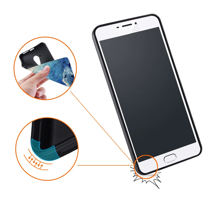 Meizu Mx6 Case Original Cover for bag Skin Wolf Fish Skull mx6 Fundas 100% BiNFUL |