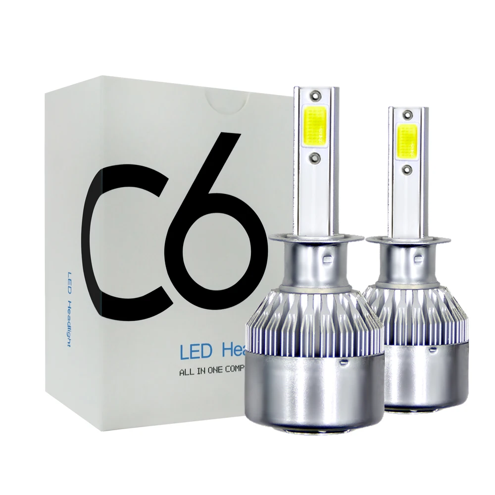 

2pcs C6 LED Car Headlights 72W 7600LM COB Auto Headlamp Bulbs H1 H3 H4 H7 H11 880 9004 9005 9006 9007 Car Styling Lights