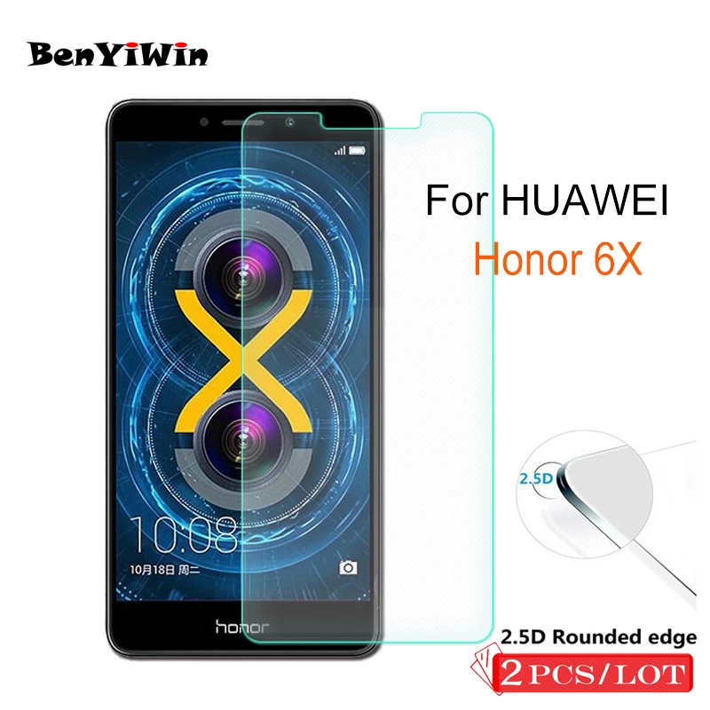 2 шт Премиум Закаленное стекло для huawei Honor 6X Защитная пленка для экрана прозрачная защитная пленка чехол для huawei Honor 6X стекло
