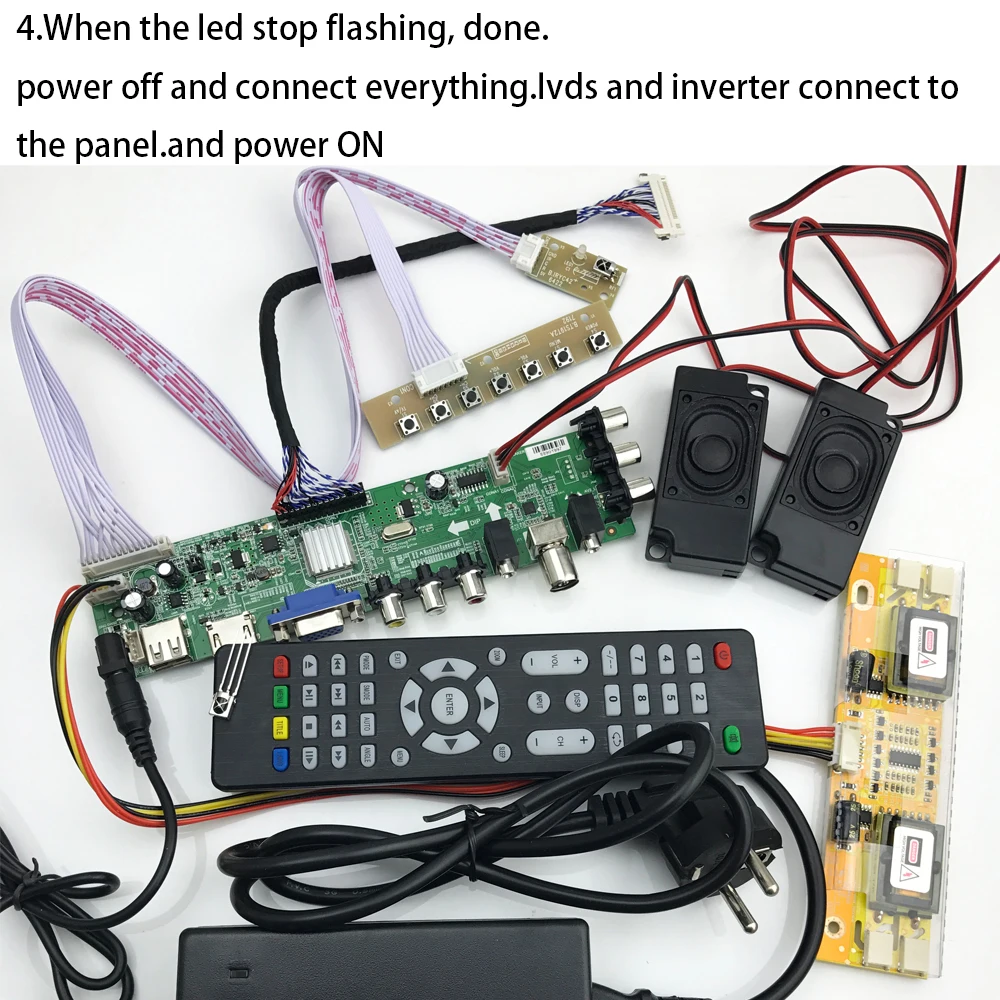 D3663lua a81 dvb t2 DVB-C DVB-T/T2 Универсальный ЖК LED ТВ контроллер драйвер платы полный комплект для 1" 19" 21," экран