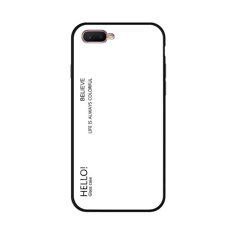 White Для OPPO RX17 Neo чехол из закаленного стекла роскошный градиентный мягкий чехол с рамкой из термополиуретана чехол для OPPO RX17Neo чехол для телефона жесткий Fundas - Цвет: White