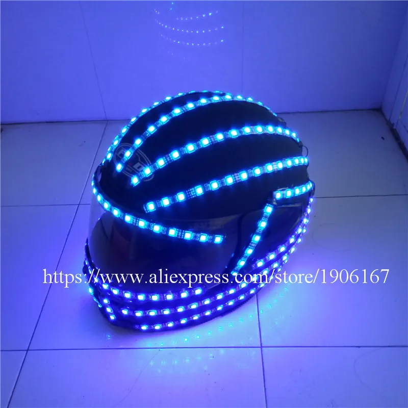 Новейший светодиодный светящийся шлем RGB цветной Светящийся Шлем-робот головной