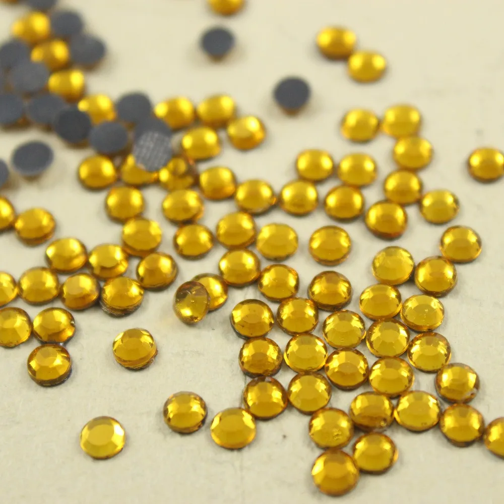 Прозрачная желтая Горячая фиксация Стразы горячего сверления DIY