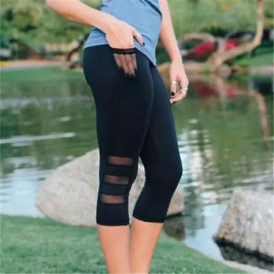 Женские для фитнеса леггинсы брюки до середины икры повседневные женщин |