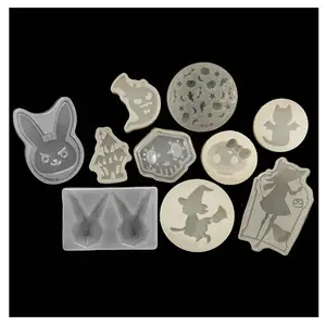 DIY Смола Кабошон Хэллоуин Призрак Череп Силиконовая форма в виде кролика ювелирные изделия, подвески, аксессуары летучая мышь Подвески чехол для телефона