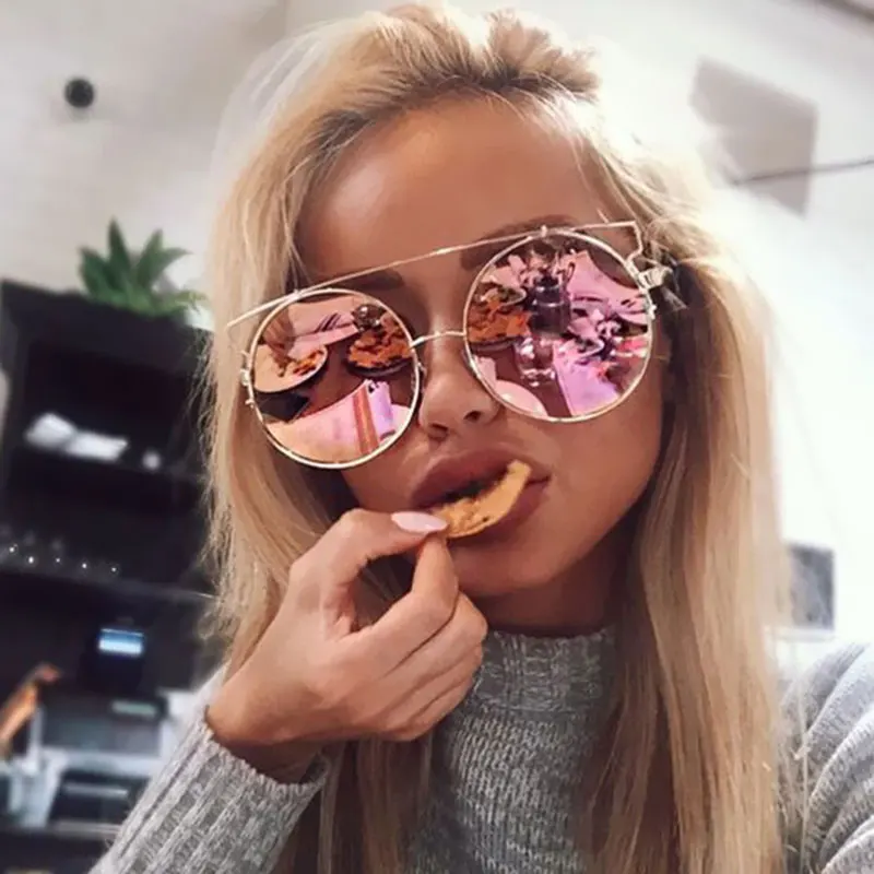 TESIA cateye Солнцезащитные очки женские Овальные большое зеркало в рамке очки для вождения Вечерние Розовые Красные прочные Рождественский подарок солнцезащитные очки Прямая поставка