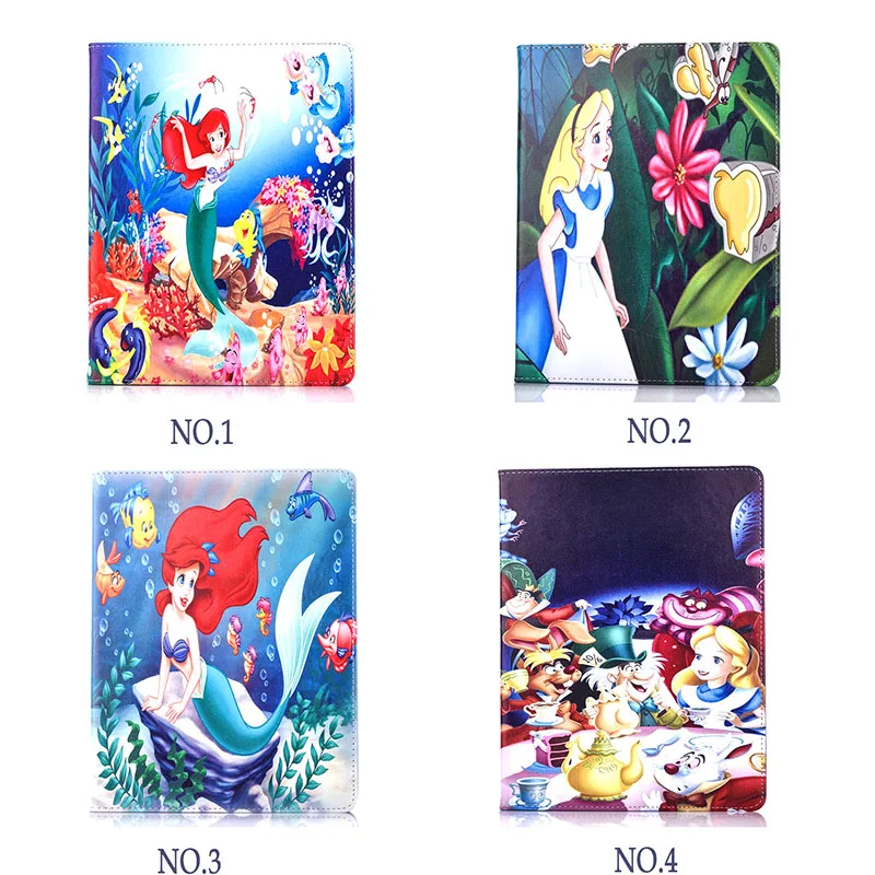 Чехол для планшета Apple Ipad mini 1 2 3 4 Flip stand Alice in wonderland & the Little Mermaid Обложка печати