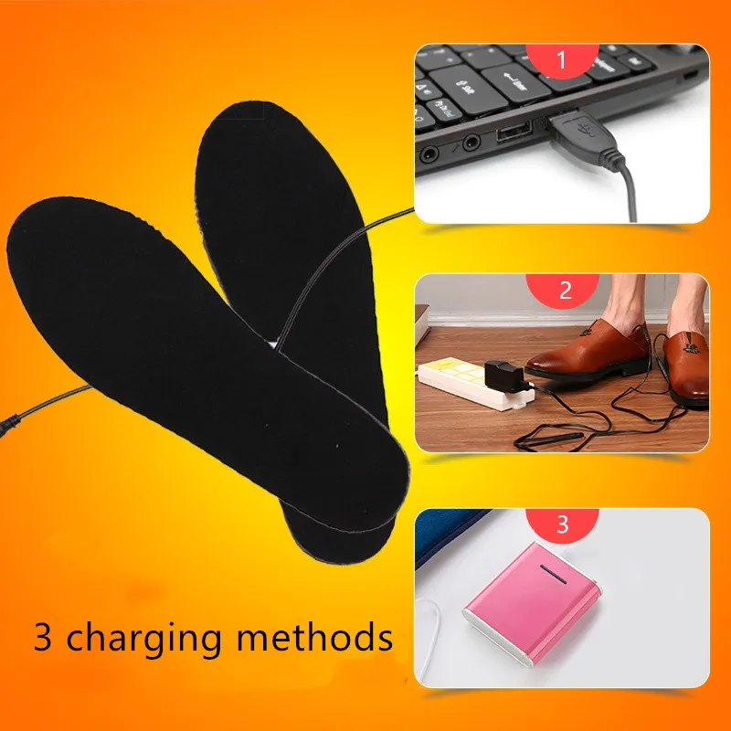 Линия передачи данных+ стельки для мужчин и женщин; Новинка; USB; с электропитанием; плюшевые меховые стельки; зимняя теплая стелька с подогревом; унисекс