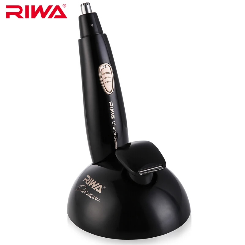 

RIWA Rechargeable Nose Trimmer Razor Ear Hair Shaver Clipper Black Washable Trimer For Eyebrows RA-555A