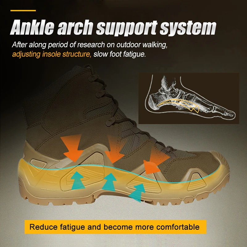 CQB Outdoor Sports Tactical Mountain Climbing Boot Men Wear resisting Shoes Non slip Large Size Trekking for Hiking|Походная обувь| |