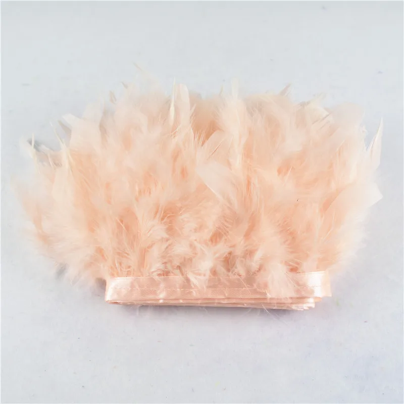 champagne 2 yards10-15 см, 4-6 дюймов, окрашенная кожа, цвет шампанского, Индюшата, перьев в полоску, отделка перьями, юбка, тонкий Свадебный декор - Цвет: champagne