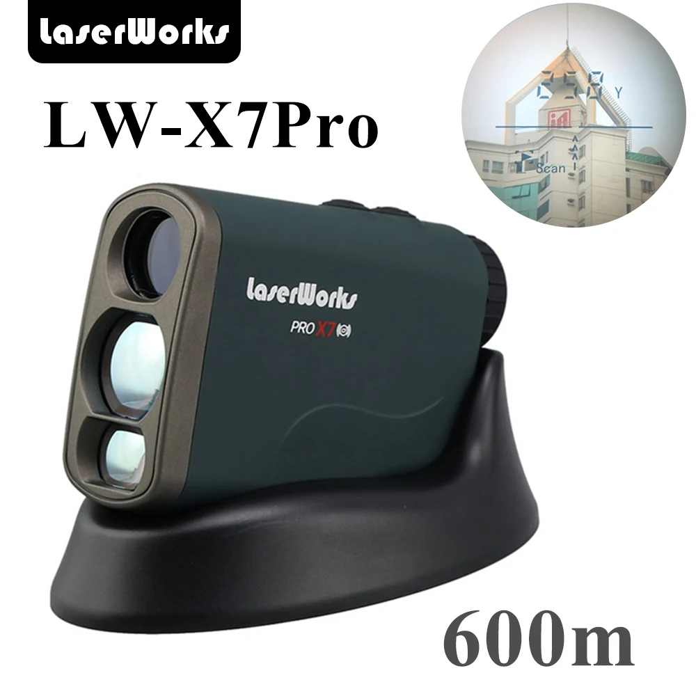 Лазерный дальномер LaserWorks PRO X7 с USB зарядкой 600 м 1000 для гольфа охоты угол