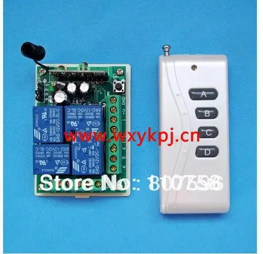 Дальние расстояния 1000 м DC12V10A Высокая мощность 4 канала RF беспроводной мотор пульт