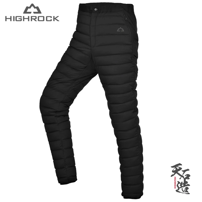 HIGHROCK зима 90% гусиный пух брюки 700FP теплые мужские и женские ветрозащитные штаны для отдыха на открытом воздухе кемпинга лыжные брюки большой размер XS-XXXL