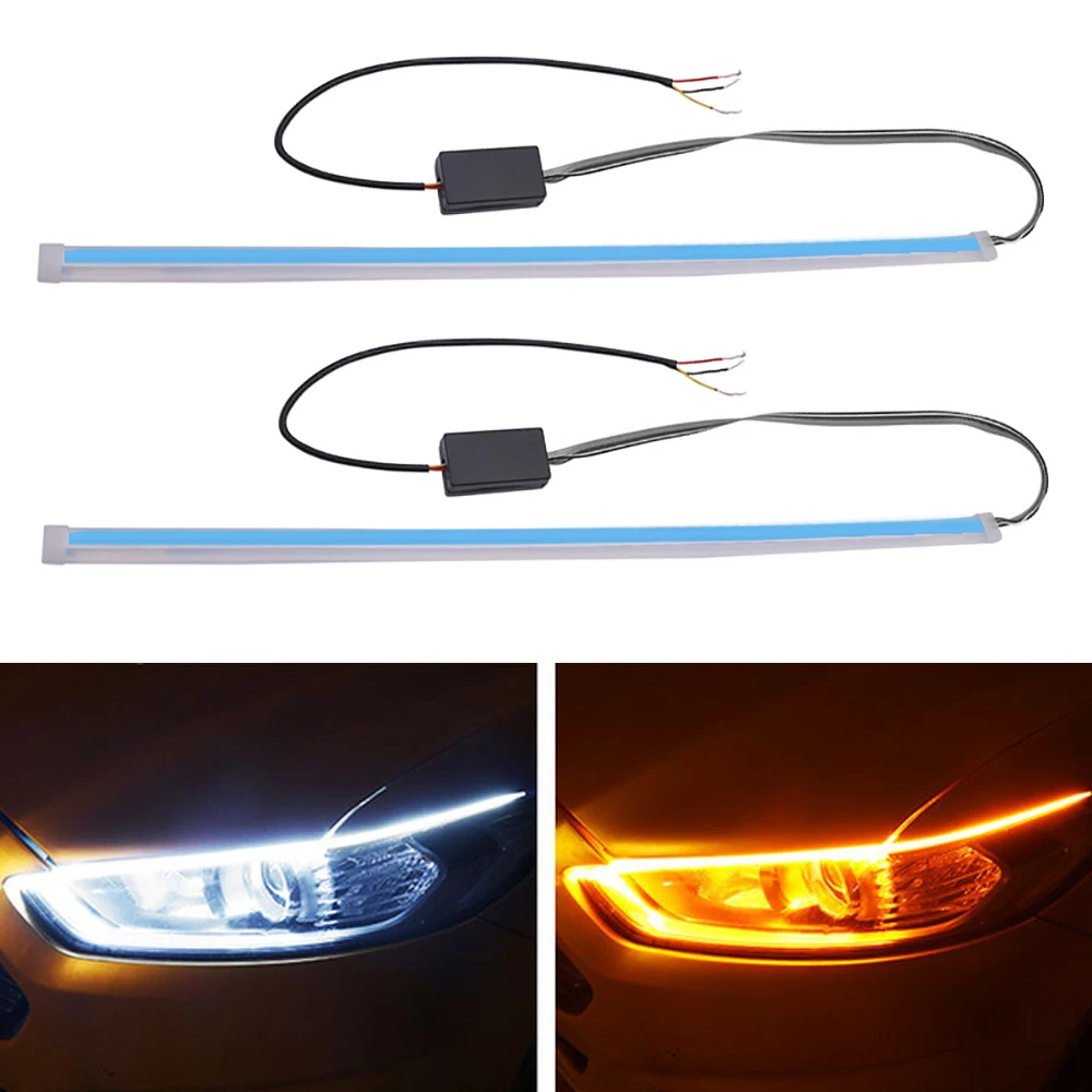 2 шт. авто лампы DRL светодиодный Габаритные огни указатель поворота в одном