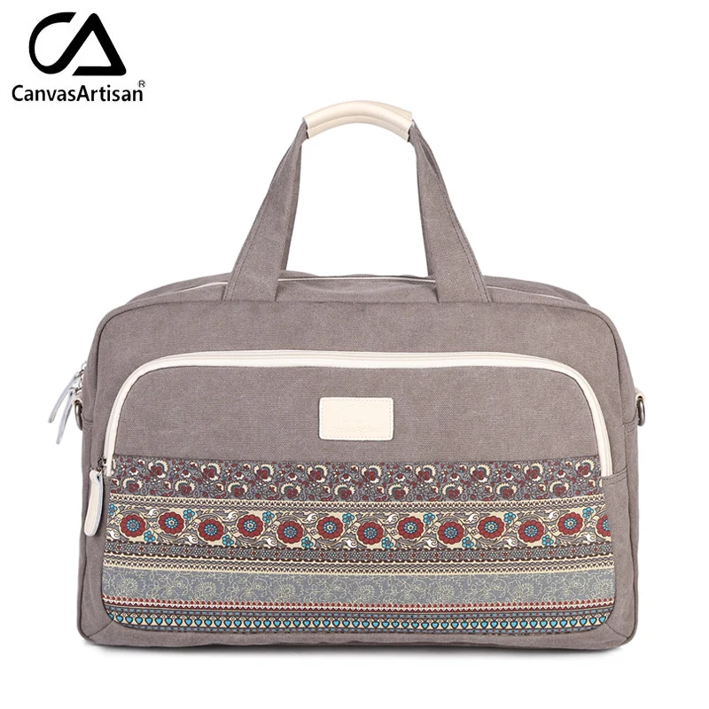 Canvasartisan новый бренд женские цветочный стиль hangbags большая емкость ручной клади