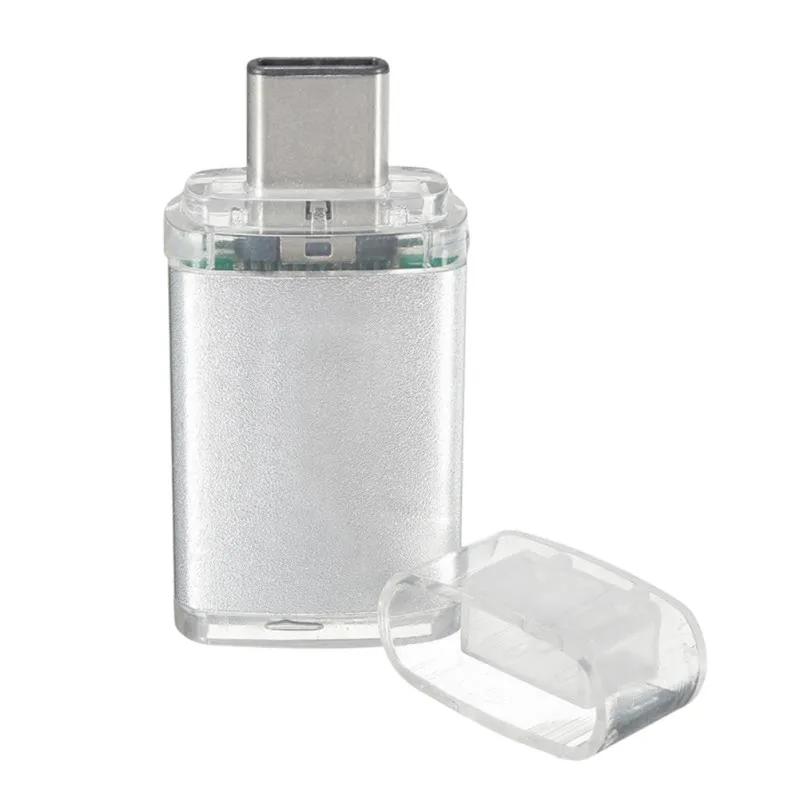 Mini type C USB 3,1 SD OTG адаптер TF устройство для чтения карт памяти Разъем для сотового телефона и воспроизведения алюминиевый сплав