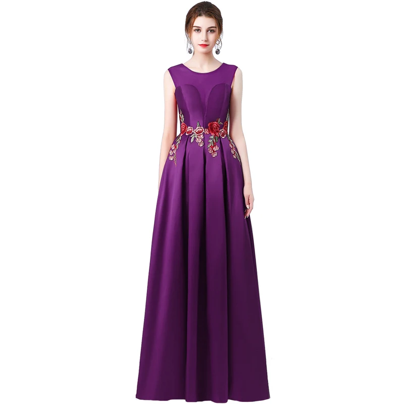 Фиолетовый Новинка, элегантное вечернее платье, вечерние платья, Vestido de Festa, платье с аппликацией, прозрачное, с открытой спиной - Цвет: Фиолетовый