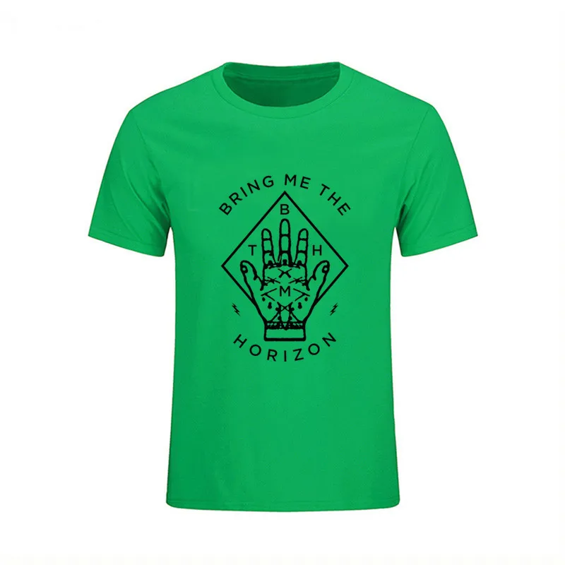 Fashion Bring Me The Horizon Diamond Hand T Shirt Men's Hip Hop Heavy Metal T-shirts 2017 medusa compression male tshirt benfica | Мужская