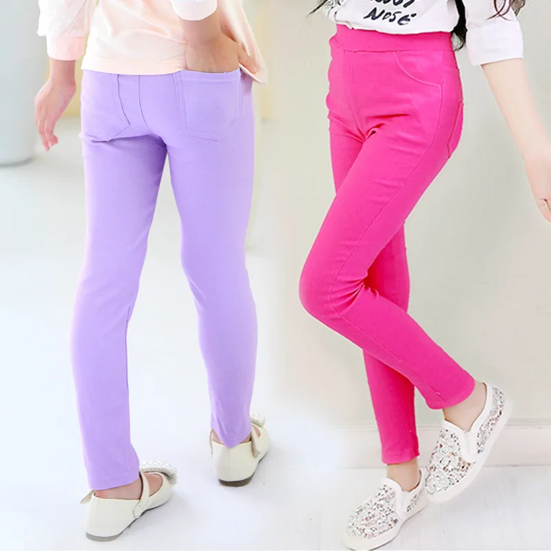High Quality Spring Summer Fashion Children Pants Candy Color Pencil Girls Kids Trousers 8 color can choose Free Shipping | Детская