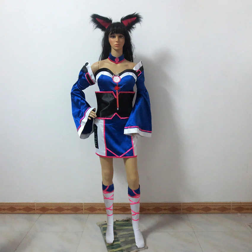 Новое поступление костюм для косплея LOL Ари OW D.VA голубая униформа | Тематическая