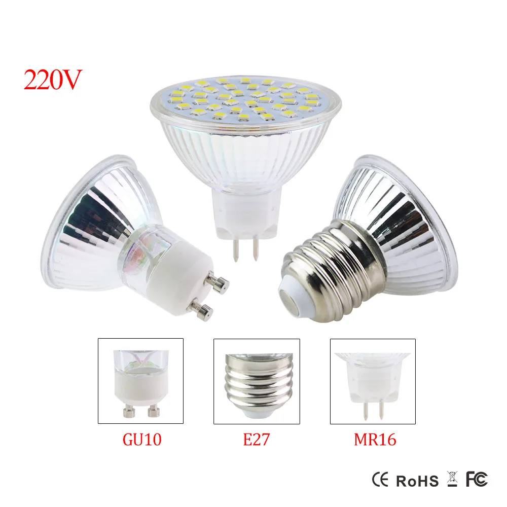 Стеклянная Светодиодная лампа GU10 MR16 E27 220 В 8 Вт 6 4 GU 10 GU5.3 SMD2835|e27 led bulb light|led lightbulb light |
