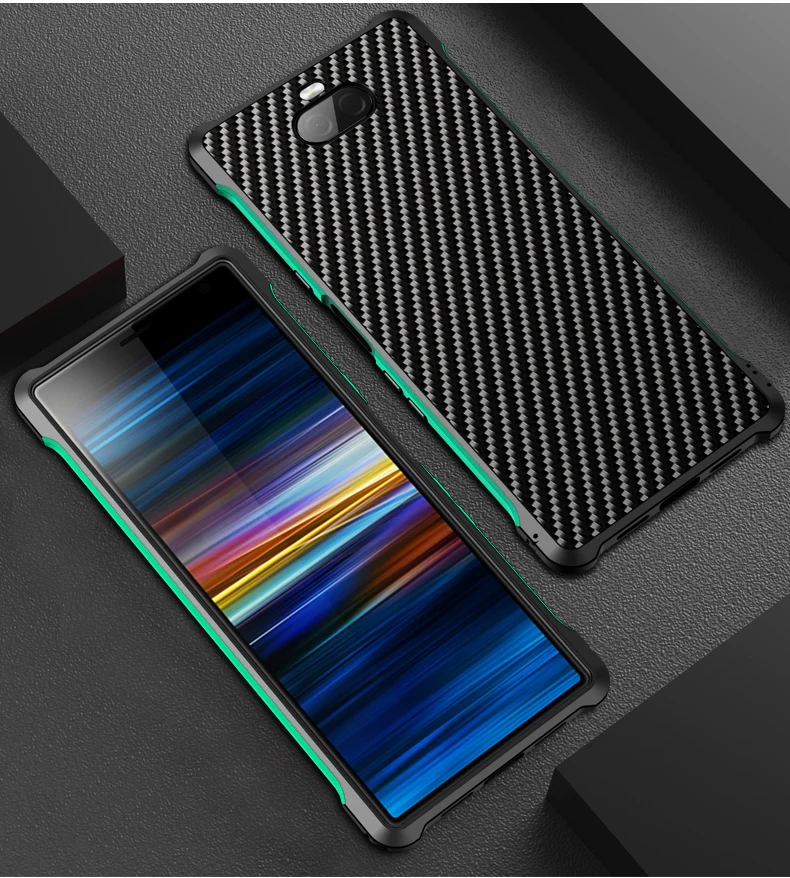 Алюминиевый металлический чехол для sony Xperia 10 Plus, ультра тонкий жесткий чехол из углеродного волокна для sony Xperia 1 10 Plus Funda