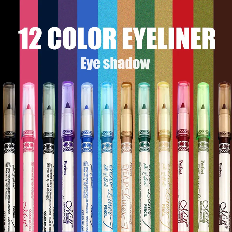 Menow Brand 12 Colors/Set Eyeliner Lip Pencil Waterproof Eye shadow Make up kit Cosmetic 3-in-one Eyes Makeup maquiagem 5471 |