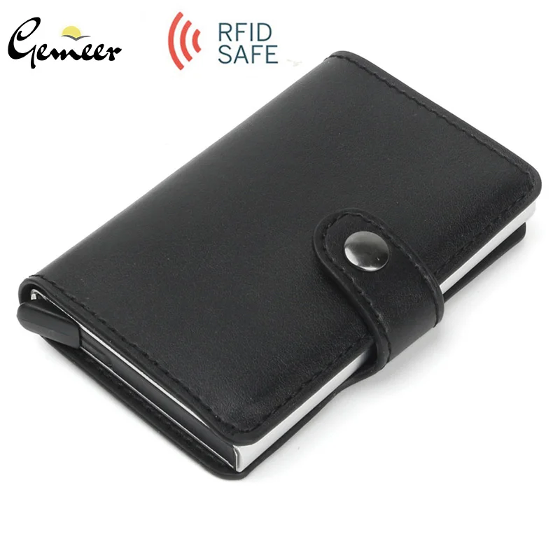 Gemeer RFID автоматический кошелек кредитный держатель для карт чехол алюминиевый сплав анти-дегаузсинг Противоугонная RFID банковская кредитная карта