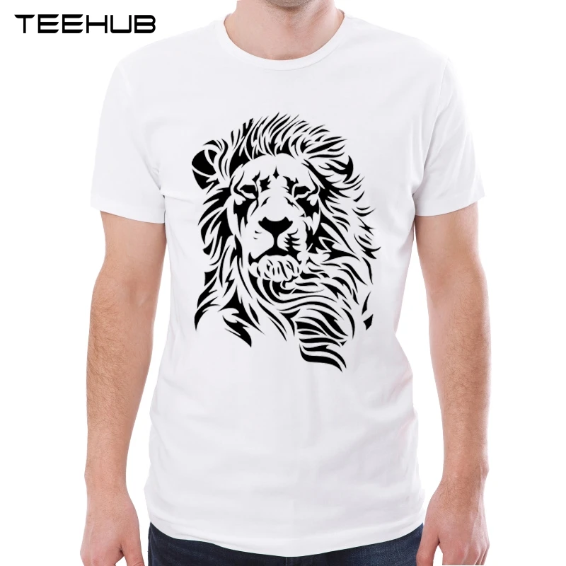 TEEHUB классическая мужская футболка в стиле льва хипстерские Топы с коротким