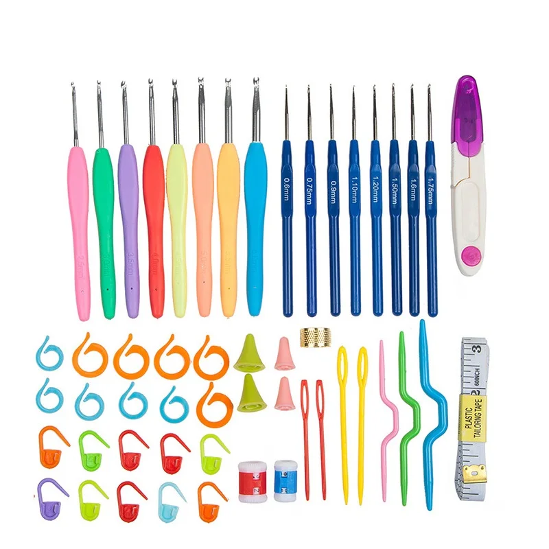 53 шт./компл. DIY Вязание вязальные крючки набор с Пластик Box Дело Инструменты для