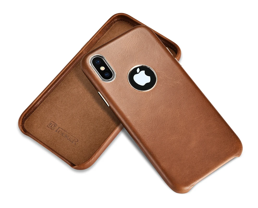 ICARER чехол из натуральной кожи для iPhone XS MAX, винтажный металлический чехол с кнопкой громкости для Apple iPhone XS, чехол для iPhone X