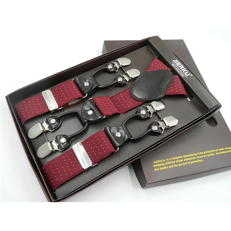 Винтажные повседневные подтяжки с 6 зажимами для мужчин свадебные подтяжки|suspender