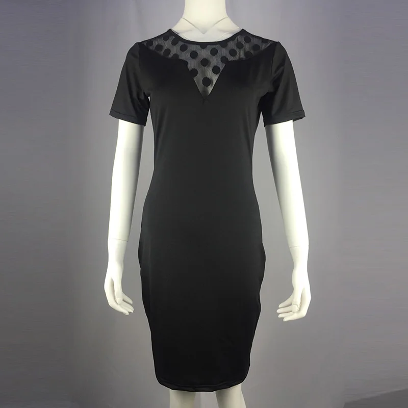 Летнее платье Vestidos сексуальное облегающее открытое женское элегантное в горошек