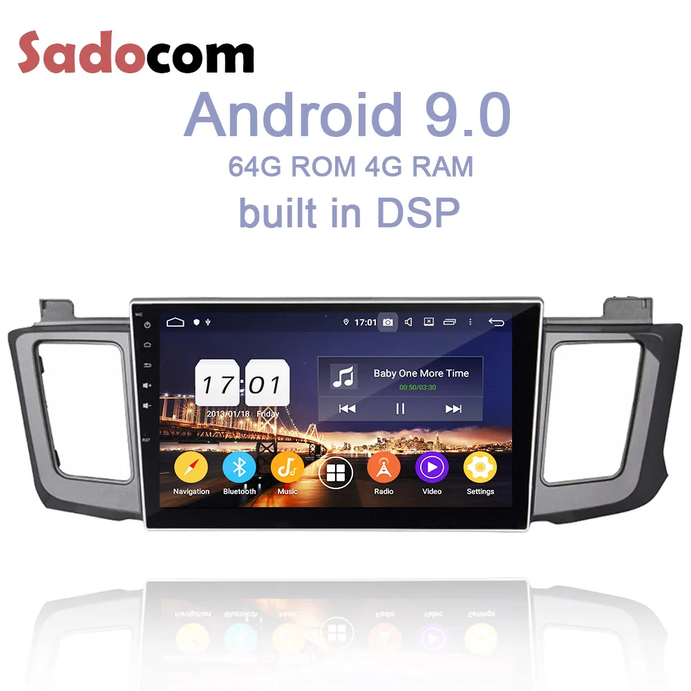 DSP HD 10 1 &quotAndroid 9 0 4 Гб + 64 ГБ 8 ядерный автомобильный dvd плеер Wifi Bluetooth RDS