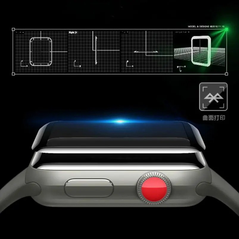 Защитная пленка из закаленного стекла с полным клеем для iWatch Apple Watch серии 4 3 2 1 38
