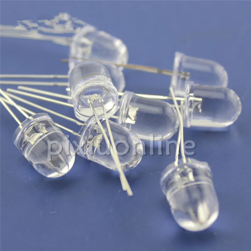 2pcs/pack 10mm Diameter J259b Large LED Beads Blue Red Green DIY Circuit Model Making Free Shipping Russia Sell at a Loss | Лампы и