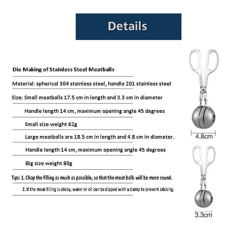 Форма из нержавеющей стали для фрикаделек бытовой инструмент изготовления