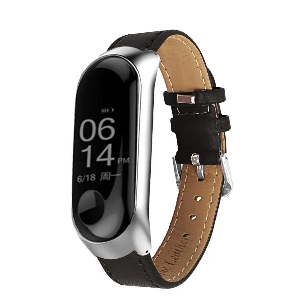 Ремешок из ПУ кожи для Xiaomi Mi Band 3 спортивный силиконовый браслет наручных часов